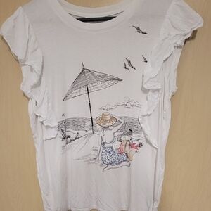 Love & Lace Womens white size large graphic print Beach